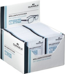 DURABLE bril poetsdoek, 50 sets