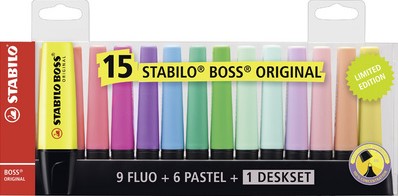 Markeerstift STABILO Boss Original 7015-01-5 deskset à 15 kleuren-3