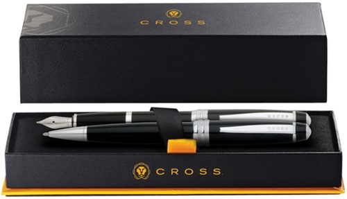 Schrijfset Cross balpen en vulpen Bailey medium zwart