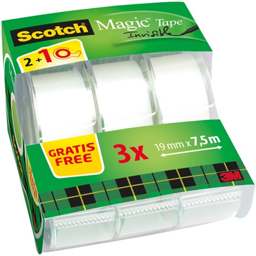 Onzichtbaar plakband Scotch Magic 810 19mmx7.5m +afroller