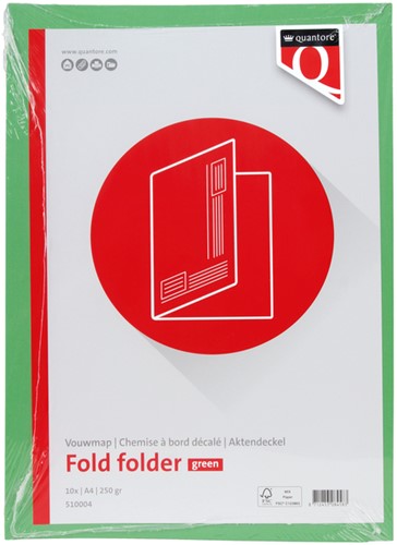Vouwmap Quantore A4 ongelijke zijde 230gr groen-3