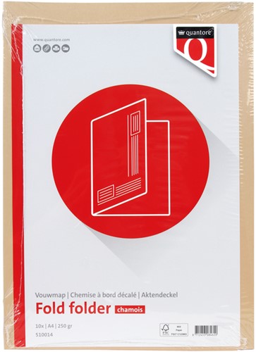 Vouwmap Quantore A4 ongelijke zijde 230gr beige-2