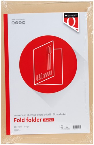 Vouwmap Quantore Folio ongelijke zijde 230gr beige-2