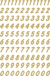Etiket HERMA 4151 8mm getallen 0-9 goud op transparant 200 stuks