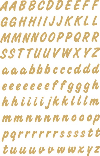 Etiket Herma 4152 8mm letters A-Z goud op transparant 238st.