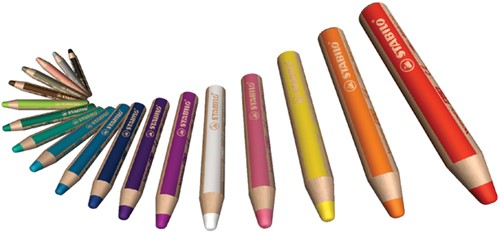 Kleurpotloden STABILO 880 woody 3 in 1 assorti etui à 6 stuks-2