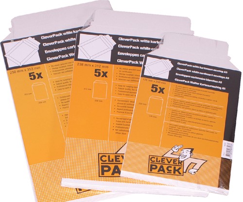 Envelop CleverPack B4 250x353Mm karton wit 5stuks