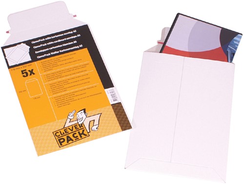 Envelop CleverPack B4 250x353Mm karton wit 5stuks-3