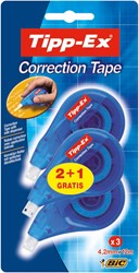 Correctieroller Tipp-ex 4.2mmx12m zijwaarts blister 2+1 gratis