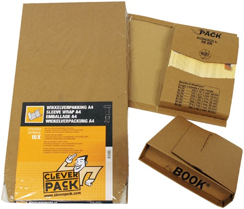 Wikkelverpakking CleverPack A5 +zelfkl strip bruin 25stuks-2