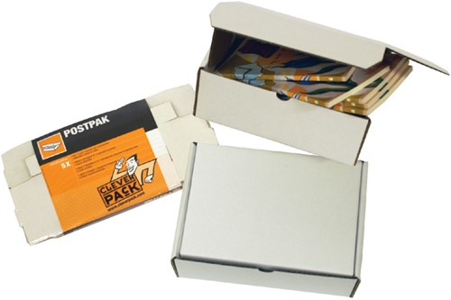 Postpakket CleverPack golfkarton 330x300x80mm wit 5stuks-3