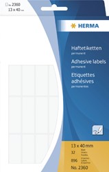Etiket Herma 2360 13x40mm wit 896stuks