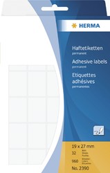 Etiket Herma 2390 19x27mm wit 960stuks