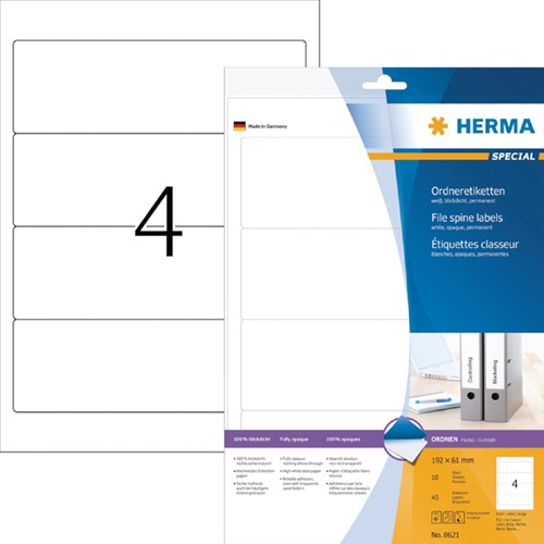 Rugetiket Herma smal 38x192mm zelfklevend wit-2