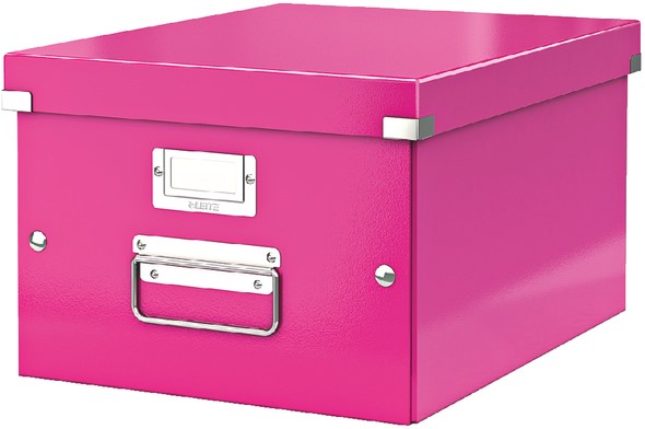 geboren Voetzool vertrekken Opbergbox Leitz WOW Click & Store 281x200x370mm roze Meerkantoor