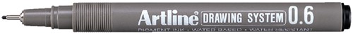 Fineliner Artline zwart 0.6mm