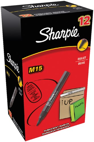 Viltstift Sharpie M15 rond zwart 1.8mm-2