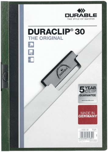 Klemmap Durable 2200 A4 3mm donkergroen