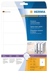 Binder spine insert cards for printers