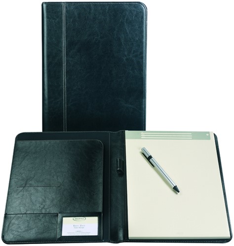 Schrijfmap Brepols Palermo A5 + blok zwart