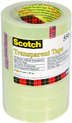 Plakband Scotch 550 19mmx66m transparant krimp 8rollen