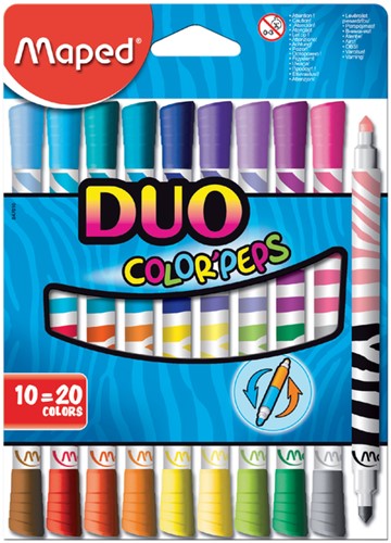 Viltstift Maped Color'peps duo karton ophangdoos 10stuks