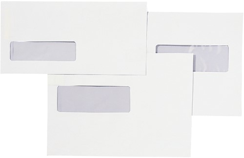 Envelop Quantore 110x220mm venster 3x10cm rechts zelfkl 25st-2