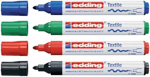 Viltstift edding 4500 textiel rond rood 2-3mm-2