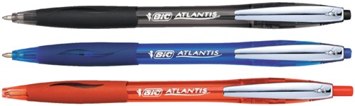 Balpen Bic Atlantis Soft metalen clip 1.0mm zwart-2