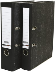 Ordner budget A4 80mm karton zwart gewolkt