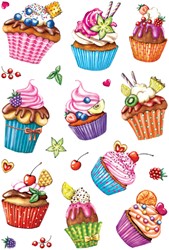 Etiket Herma cupcakjes glitter
