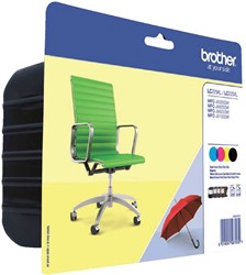 Inktcartridge Brother LC-229XLVALBP zwart + 3 kleuren HC