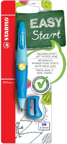 Vulpotlood STABILO Easyergo 3.15mm links blauw/donkerblauw blister
