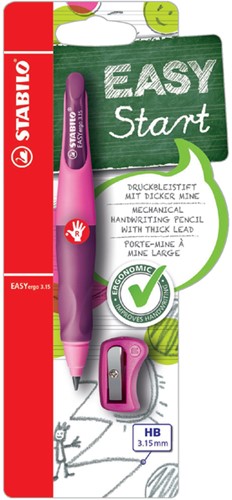 Vulpotlood STABILO Easyergo 3.15mm rechtshandig roze/lila blister