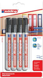 Viltstift edding 3000 rond zwart 1.5-3mm blister à 4st