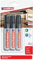Viltstift edding 500 schuin zwart 2-7mm blister à 3st
