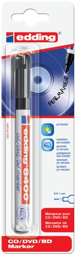 Cd marker edding 8400 rond zwart 0.5-1.0mm blister