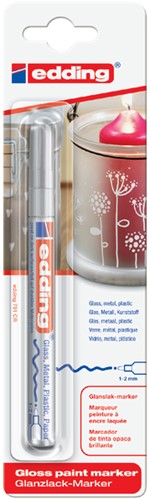 Viltstift edding 751 lakmarker rond zilver 1-2mm blister
