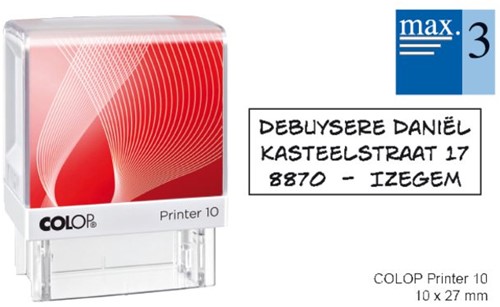 Tekststempel Colop Printer 10 personaliseerbaar rood