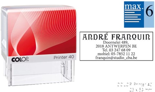 Tekststempel Colop Printer 40 personaliseerbaar rood