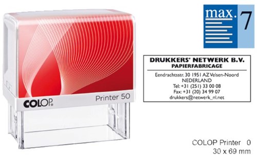 Tekststempel Colop Printer 50 personaliseerbaar rood