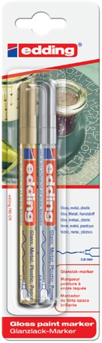 Viltstift edding 780 lakmarker rond goud/zilver 0.8mm à 2st