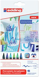 Viltstift Brushpen edding 4200 porselein koele kl etui à 6st