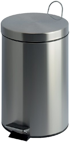 Afvalbak pedaalemmer RVS mat rond 20 liter
