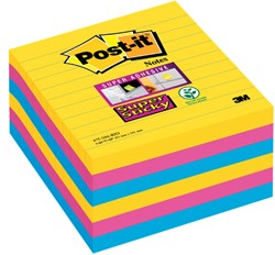 Memoblok 3M Post-it 675-SSRO Super Sticky 101x101mm lijn Rio