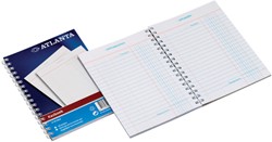 Kasboek Atlanta A6 50x2vel 2x1 kolom  met zijspiraal