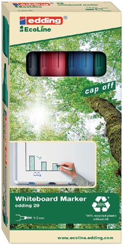 Whiteboardmarker edding 29 Ecoline rond 1-5mm assorti set à 4 stuks