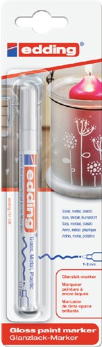 Viltstift edding 751 lakmarker rond wit 1-2mm blister