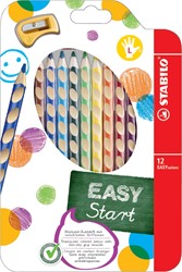 Kleurpotloden STABILO Easycolors linkshandig etui à 12 kleuren met puntenslijper