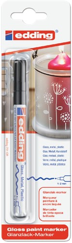 Viltstift edding 751 lakmarker rond zwart 1-2mm blister